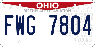 OH license plate FWG7804