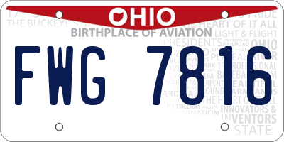 OH license plate FWG7816