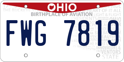 OH license plate FWG7819