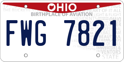 OH license plate FWG7821