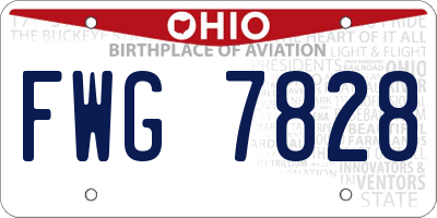 OH license plate FWG7828