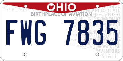 OH license plate FWG7835