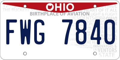 OH license plate FWG7840