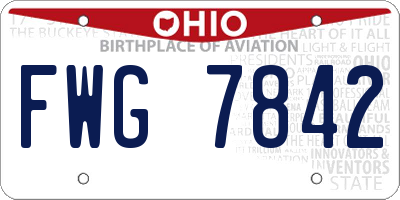OH license plate FWG7842