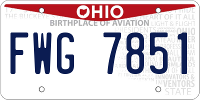 OH license plate FWG7851