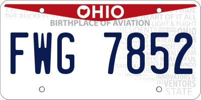 OH license plate FWG7852