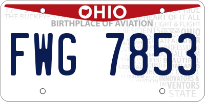 OH license plate FWG7853