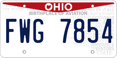OH license plate FWG7854