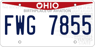 OH license plate FWG7855