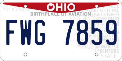 OH license plate FWG7859