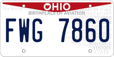 OH license plate FWG7860