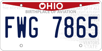 OH license plate FWG7865