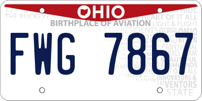 OH license plate FWG7867