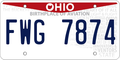 OH license plate FWG7874