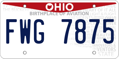OH license plate FWG7875