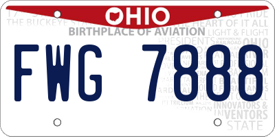 OH license plate FWG7888