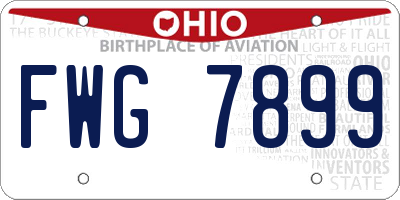 OH license plate FWG7899