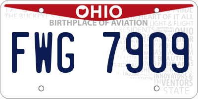 OH license plate FWG7909