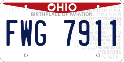 OH license plate FWG7911