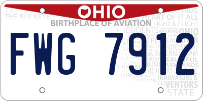 OH license plate FWG7912