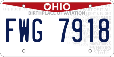 OH license plate FWG7918