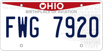 OH license plate FWG7920