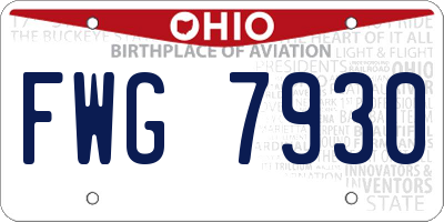 OH license plate FWG7930