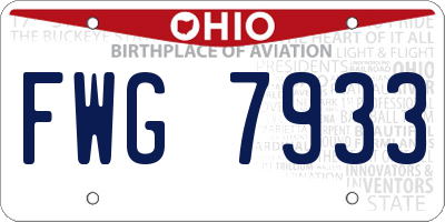 OH license plate FWG7933