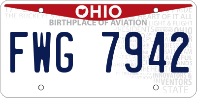 OH license plate FWG7942