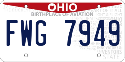 OH license plate FWG7949