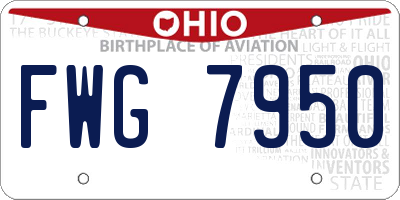 OH license plate FWG7950