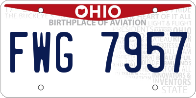 OH license plate FWG7957