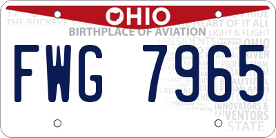OH license plate FWG7965