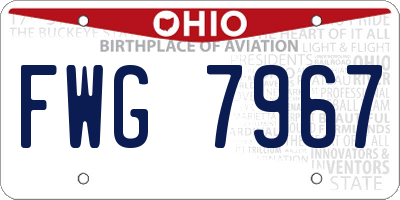 OH license plate FWG7967