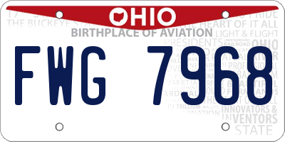 OH license plate FWG7968