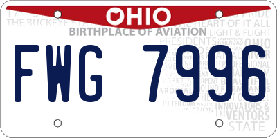 OH license plate FWG7996