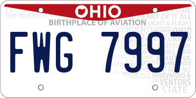 OH license plate FWG7997