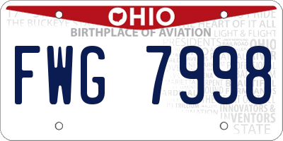 OH license plate FWG7998
