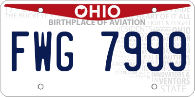 OH license plate FWG7999