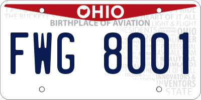 OH license plate FWG8001