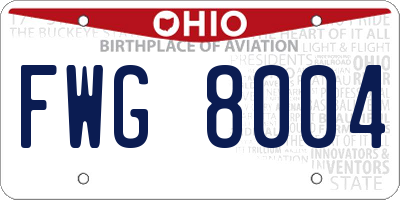 OH license plate FWG8004