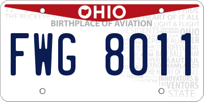 OH license plate FWG8011
