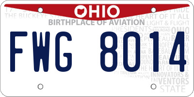 OH license plate FWG8014
