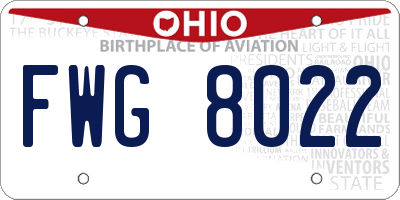 OH license plate FWG8022