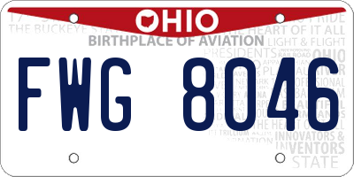 OH license plate FWG8046