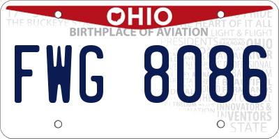 OH license plate FWG8086