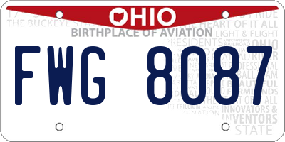 OH license plate FWG8087