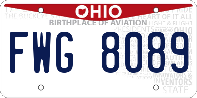 OH license plate FWG8089