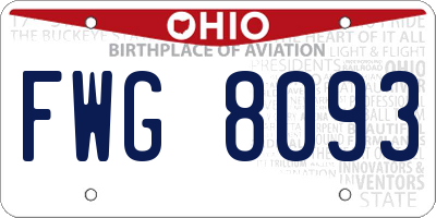 OH license plate FWG8093