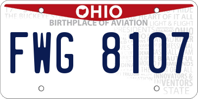 OH license plate FWG8107
